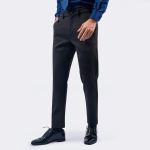 Smart Shape Black Color Knit Fabric Formal Pant